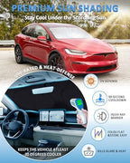 for Model X Windshield Sun Shade Sunshade for Tesla Model X 2016-2024 2025 2026 Windshield Cover Window Shield Protector Sun Visor Tesla Car Accessories Keeps Car Interior Cool - Image 2