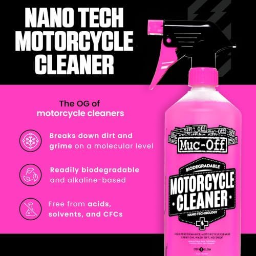 Muc-Off 664US Nano-Tech Motorcycle Cleaner, 1 Liter - Fast-Action, Biodegradable Motorbike Cleaning Spray - Safe On All Surfaces and All Types of Motorcycle Pink - Image 2