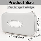 Car Tissue Holder, Sun Visor Tissue Holder, Zipper Car Visor Napkin Holder, PU Leather Backseat Tissue Case for Auto Vehicle (Grey) - Image 6