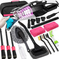 20Pcs Car Cleaning Kit, Interior Detailing Kit with High Power Handheld Vacuum, Detailing Brush Set, Windshield Tool, Pink Complete Auto Accessories for Women by AUTODECO