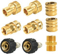 Hourleey Pressure Washer Adapter Set, Quick Disconnect Kit with M22 Metric Male Thread Quick Connector, M22 Swivel to 3/8'' Quick Connect, 3/4" to Quick Release, M22 to M22 Convert, 9 Pack by Hourleey