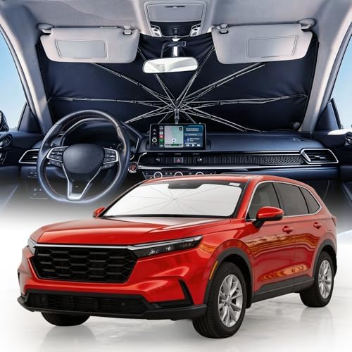 Weektic Custom Windshield Sun Shade Umbrella for Honda CR-V 2023-2026, [Double Thickened Ice Crystal Coating] Sun & Heat Protection, Keep Vehicle Cool & Protect Interior by Weektic