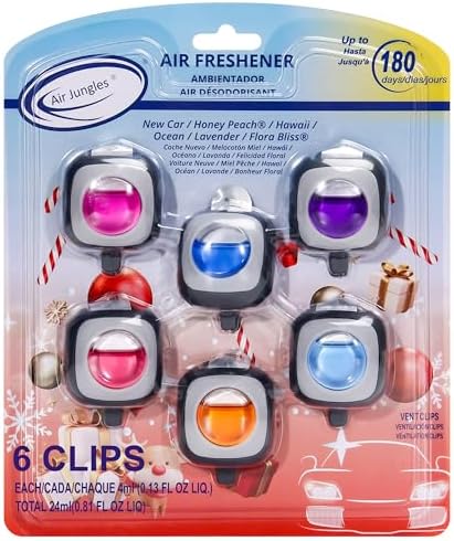 Air Jungles Car Air Fresheners Clip 6 Ct, Variety Pack Vent Clips by AirJungles