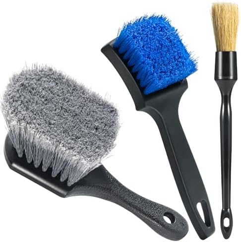 Tire Brushes for Cleaning Tires, Car Wheel Brushes for Cleaning Wheels, Rim Cleaner Brush for Car Detailing, Premium Wheel Cleaner Brush Kit Safe for Cars, Trucks, SUVs, RVs, Motorcycles by Unknown