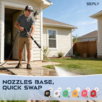 SEPLY Pressure Washer Extension Wand Upgrade, 9 Pack Power Washer Lance with 6 Nozzle Tips, 30°,90°,120° Curved Rod, 1/4" Quick Connect, 4000 PSI - Image 4