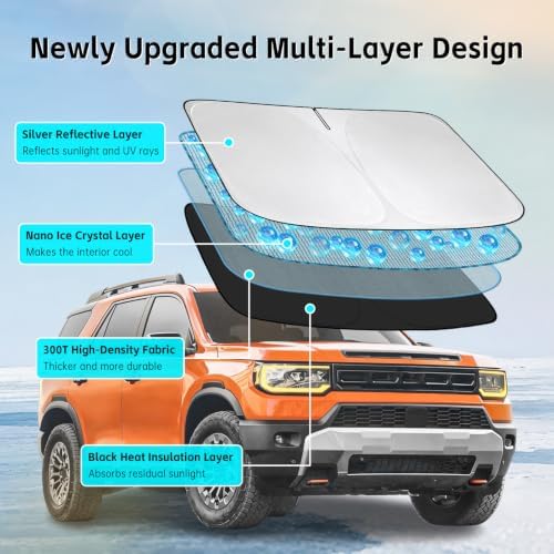 Windshield Sun Shade for Honda Passport 2019-2026 Sunshade - Image 3