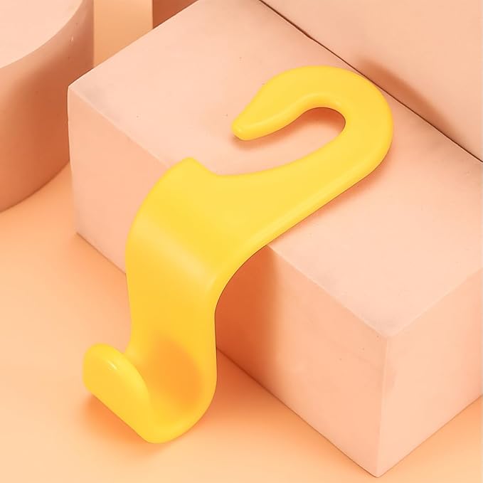 4 Pack Car Seat Headrest Hooks for Vehicle Seats, Yellow | rear-row hanging storage, supports bags coats and groceries, fits matching headrest posts, interior accessory - Image 2