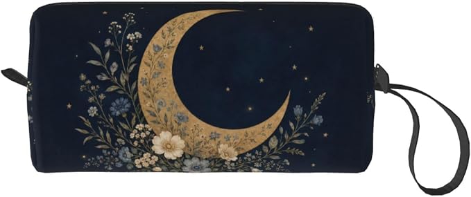 Moon Small Makeup Bag, 600D Oxford Cosmetic Pouch for Women | Moon Cosmetic Bag and Toiletry Pouch with Double-Sided Print and Foam Padding for Women, Travel, Gym, Weekend and Daily Use - Image 8