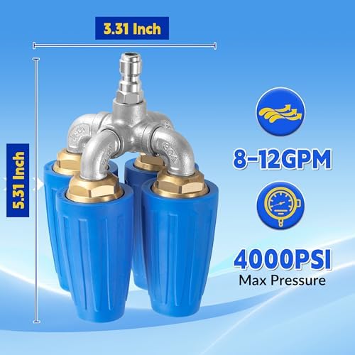 4-in-1 Turbo Nozzle Pressure Washer, 1/4" Quick Connect, 4-6 GPM - Image 6