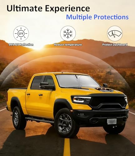 Windshield Sun Shade for 2012-2019 2021-2026 Dodge RAM 1500 - Image 3