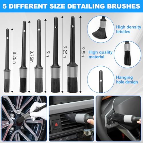 THINKWORK Car Detailing Kit with Multi-Size Drill Brushs & Extension Pole - Image 6