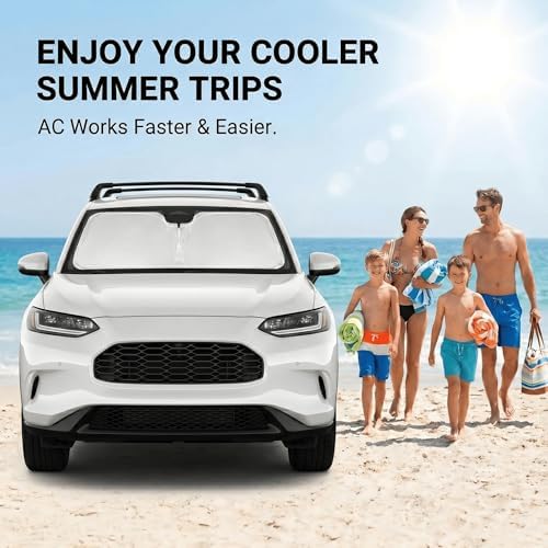 Windshield Sun Shade for Honda HR-V 2023 2024 2025 2026 Front Window Shade Custom Fit HRV Accessories Sun Visor Foldable Shade Blocks UV Rays Summer Must Have Car Accessories - Image 4