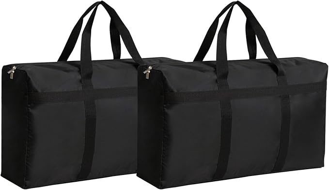 Extra Large Moving Bags with Strong Zippers and Carrying Handles | Storage Bags Organizer Duffle Bag Packing Bags for Moving, Storage, Travel and Camping, Totes for Space Saving, 2 Pack by Kvoike