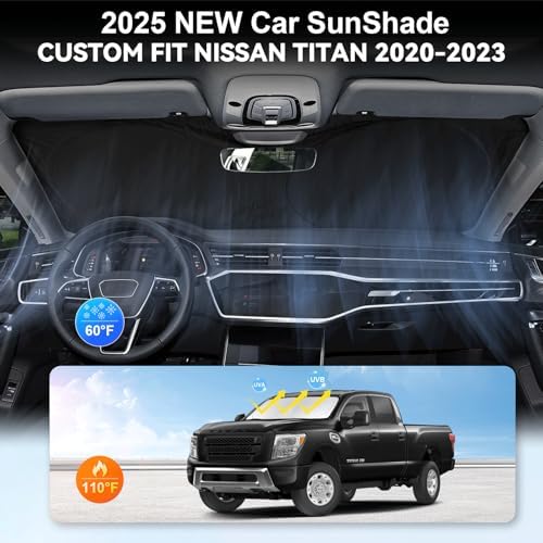 Custom Fit Titan Windshield Sunshade for Nissan Titan 2020-2023 2024 2025 - Image 4