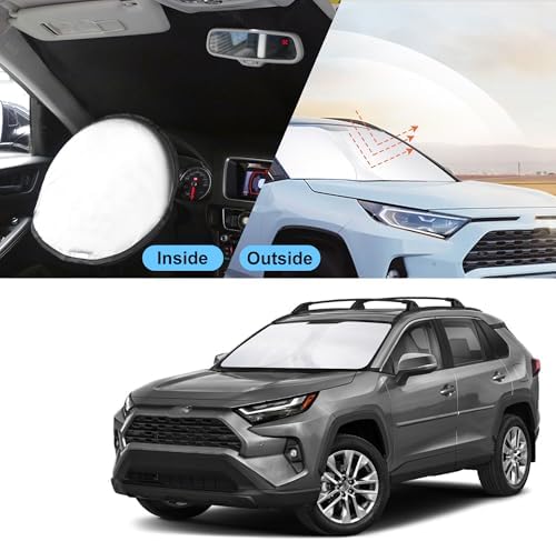 TINGLU Sun Shade for Toyota RAV4 RAV-4 2019-2025 2026 Accessories Windshield Sun Shade Window Shade UV Rays Protection Sun Visor Cover with Steering Wheel Sunshade Storage Bag - Image 6