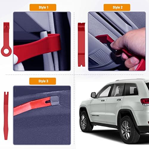 GOOACC 8PCS Auto Trim Scratch Removal Tool Car Audio Dash Panel Window Molding Fastener Remover Tool Kit-Red - Image 6