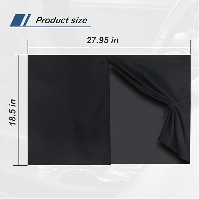 ZIMISI Car Window Shades, Magnetic Double Layer Window Screen for Baby Protection, UV Protection Privacy Blackout/Half Shade Car Window Covers, Auto Sun Shade Curtains Accessories (Black) - Image 2