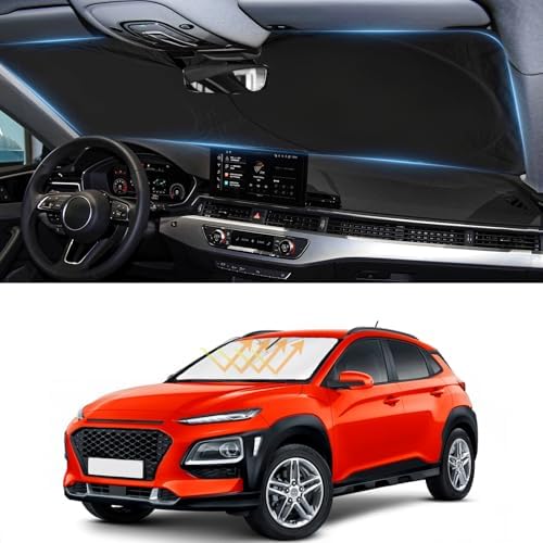 for Kona 2025 Windshield Sun Shades Sunshade Window for Hyundai Kona 2017-2024 Windshield Cover for Palisade Sonata G80/90 Azera XG350 Accessories Sun Visor Protector 210T Reflective Sun Shield - Image 5