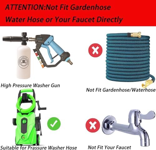 GDHXW 5000 PSI High Power Pressure Washer Gun with Swivel,with Foam Cannon 2 Adapter 5 Pressure Washer Nozzles - Image 2