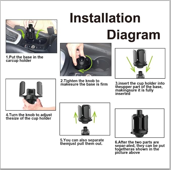 Car Cup Holder Expander, Cup Holder Extender Adapter with Expandable Arm and Offset Adjustable Base - Image 7