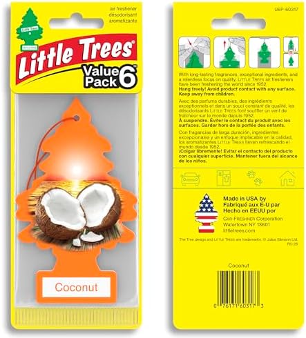 LITTLE TREES Car Air Freshener | Hanging Tree Provides Long Lasting Scent for Auto and Home | 24 Air Fresheners |Coconut - Image 2