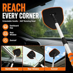 XINDELL Interior Windshield Cleaner Tool, Extendable Car Window Cleaning Kit with 360° Rotating Head - Image 2