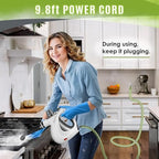 Phueut Pressurized Handheld Multi-Surface Natural Steam Cleaner with 12 pcs Accessories, Multi-Purpose Steamer for Home Use, Steamer for Cleaning Floor, Upholstery, Grout and Car (Grey) - Image 6