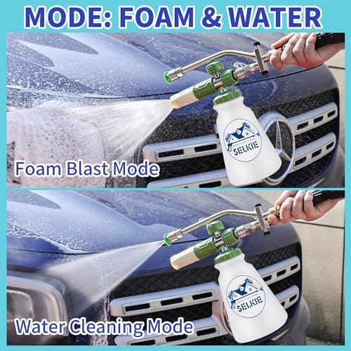 Selkie Foam Cannon with Double Tip Attachment,Adjustable Pressure Washer Foam Blaster with with Dual-Connector Accessory,5 Power Washer Sprayer Nozzles, 1/4" Quick Connect, 3600 PSI - Image 6