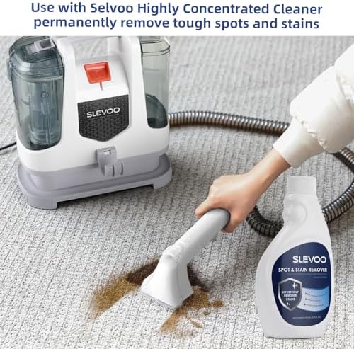 Slevoo 400W 18Kpa Carpet Cleaner Machine with 1 Bottle Cleaning Solutions - Image 2