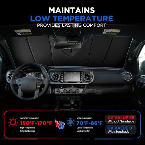 MAIKER OFF ROAD Windshield Sunshade Compatible with Toyota Tacoma 2016-2023 - Image 6