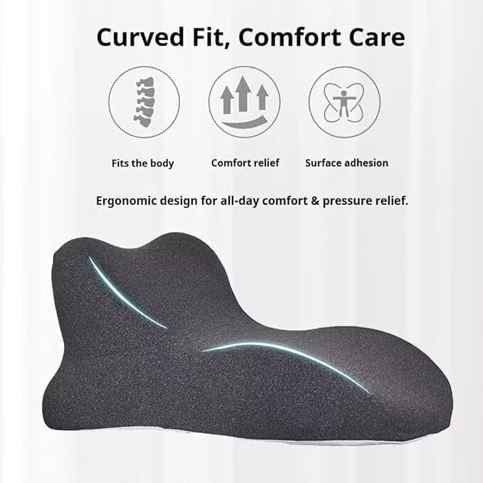 27° Angle Perfect Position Ergonomic Memory Foam Wedge Pillow, Provides Waist and Neck Contoured Support (Dark Gray) (Light Gray) - Image 3