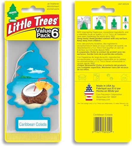 LITTLE TREES Car Air Freshener | Hanging Tree Provides Long Lasting Scent for Auto and Home | 24 Air Fresheners |Caribbean Colada - Image 2