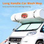 Wontolf 62'' Car Wash Brush with Long Handle, Scratch-Free Soft Bristles Sturdy Car Wash Mop, Complete Cleaning Brush Kit Wash Mitt Towel Windshield Squeegee Wheel Tire Brush for Car Truck RV Orange - Image 2