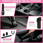 21PCS Car Detailing Kit Interior Cleaner - with Handheld Car Vacuum, Windshield Cleaning Tool, Detailing Brushes, Car Cleaning Supplies Kit for Women Men (Pink) - Image 3