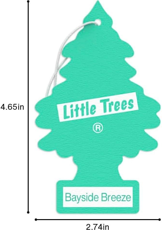 Little Trees Cardboard Hanging Car, Home & Office Air Freshener, Bayside Breeze (Pack of 6) - Image 7