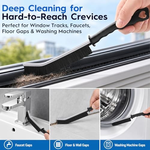 Window Track Cleaning Tools, 15 Pcs Sill Cleaner Brush for Window/Door Tracks, Sliding Doors, Tile Lines, AC Vents & Keyboards - Image 6