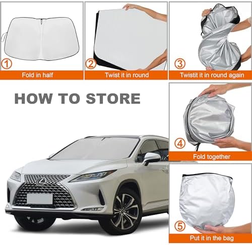 Foldable Front Windshield Sunshade fit for Lexus RX 350 450h 2016-2022 - Image 5