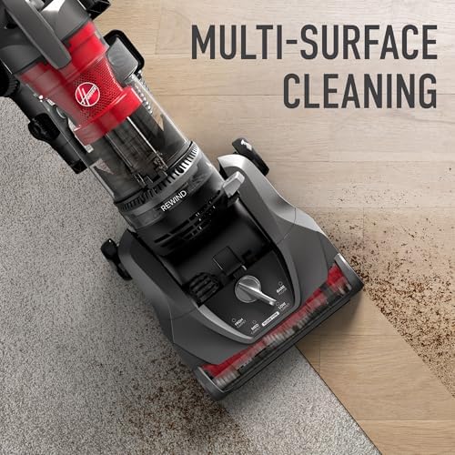 Hoover Rewind Pet Upright Bagless Vacuum Cleaner for Carpet and Hard Floors, Automatic Cord Rewind, Above Floor Cleaning Corded Vacuum Cleaners for Home Use, Gray - Image 3