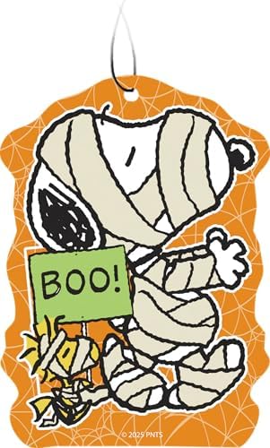 Spoontiques Peanuts Halloween Air Freshener (3pk) - Themed Car Interior Accessories & Essentials, Hanging Air Freshener for Cars & Trucks, Long-Lasting Fragrance (New Car Scent) by Spoontiques