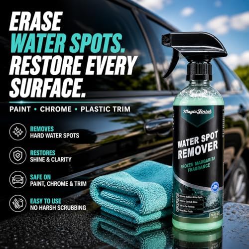 Magic Finish Water Spot Remover for Cars – Professional Hard Water Stain & Mineral Deposit Remover for Paint, Chrome & Wheels – Restores Shine & Gloss – Frozen Margarita Scent – 16oz - Image 2