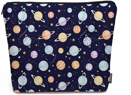 Women Makeup Organizer Bag Galaxy Space Solar System Planet Comet Constellation Galaxy Flax Cosmetic Bag Makeup Bags Toiletry Bag Makeup Accessories Travel Bags For Home Office Hotel Gym by Unknown