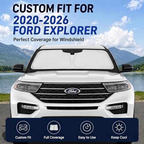 Custom Fit Windshield Sun Shade for Ford Explorer 2020-2026 - Image 2