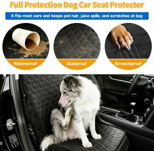 Dog Front Seat Cover for Car, 900D Waterproof Seat Protector | Full Protection, Nonslip Scratchproof Pet Seat Covers with Side Flaps for Cars Trucks SUVs, Black - Image 4