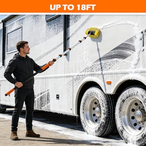 16FT Reach Car Wash Brush with Long Handle for RV, Truck Cleaning - Image 3