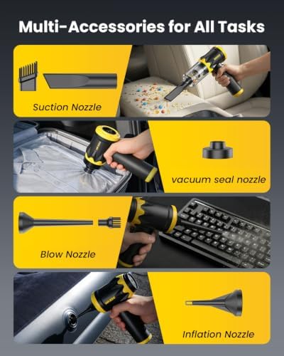 Mr.ego Car Vacuum Portable Cordless, 22Kpa Mini Vacuum with Brushless Motor - Image 5
