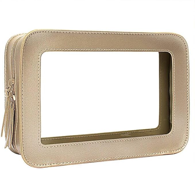Clear Makeup Bag Small, TSA Approved Portable Toiletry Bag with Zipper Cosmetic Travel Bag Makeup Organizer Case Mini Makeup Pouch for Purse Car Organizer Bag for Women Men by FFpaw