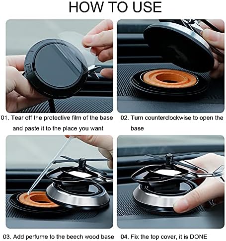 Car Air Freshener,Al Alloy Solar Helicopter Diffuser,Home&Car Décor|Blue - Image 5