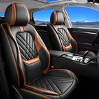 Fit Compass Car Seat Covers Compatible with Jeep Compass 2012-2024 2025 2026-Premium Leather,Waterproof,Breathable,Airbag Compatible &All-Weather Seat Cushion Protecto(Full Set,Brown) by Unknown