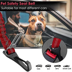 SlowTon Dog Car Seat Belt, 3 in 1 Latch Bar Attachment Dog Safety Seatbelt | Hook Latch Bar& Seatbelt Buckle, Reflective, Heavy Duty Nylon, Durability, Easy of Use, for Travel Riding, Red, 35.5" - Image 6