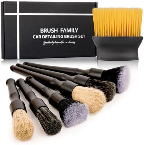 7PCS Car Detailing Brush Set, Ultra Soft Car Interior Detailing Brushes by BRUSHFAMILY